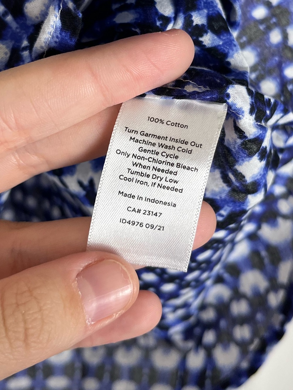 Talbots Plus Petite Pleated Ruffle Popover Blouse Top Shibori Geo Sz 3XP - Picture 8 of 9